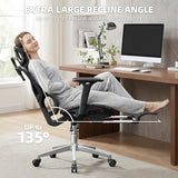 Opiesit Office Chair with 3D Adjustable Lumbar Support,Ergonomic Computer Chair,Adjustable Headrest and Armrests, 400lbs Capacity,Tilt-Swivel,Premium Mesh Desk Chair for Office,Home & Gaming (Grey) Opiesit