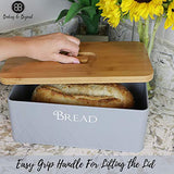 Baking & Beyond Space-Saving Bread Box with Bamboo Cutting Board Lid,13"x7.5"x5" for Kitchen Countertop, Bread Storage Container Holder, Bread Keeper Bin - Fresh Loaves BB BAKING & BEYOND