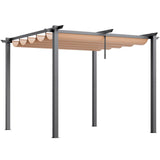 VEVOR 10'x10' Outdoor Retractable Pergola with Canopy, Aluminum Pergola with Retractable Canopy, Modern Pergola with Sun Shade Canopy for Patios, Gardens, Decks, Backyards (Beige) VEVOR