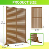 Metal Privacy Screen Outdoor, 72" h×47" w Balcony Patio Privacy Screen, Freestanding Privacy Fence, Decorative Panel, Patio Room Divider for Garden, Balcony, Deck Garvee