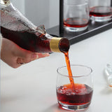 NF Whiskey Decanter Set with 4 Glasses & Wood Stand,1000ml Shark Decanter Glass Liquor Decanter For Whiskey, Scotch, Bourbon Vodka,Gift For Wine Lovers, M NF