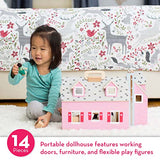 Melissa & Doug Fold and Go Wooden Dollhouse With 2 Dolls and Wooden Furniture,Multi,One Size Melissa & Doug
