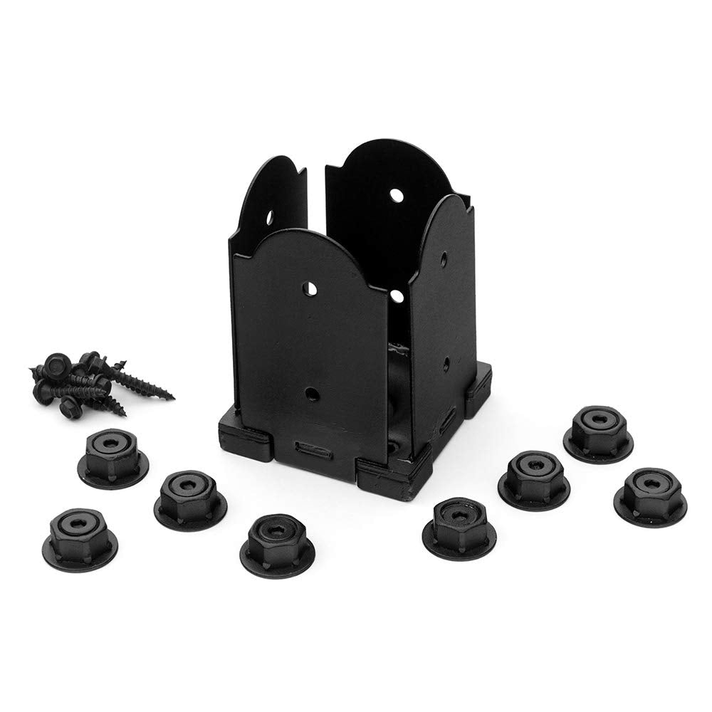 Ozco Building Products 56607 Laredo Sunset 4x4 Post Base Kit, (1 per Pack) , Black Ozco Building Products