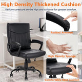 CLATINA Leather Office Executive Chair with Lumbar Support and Padded Armrestes, Swivel Rolling Ergonomic Mid Back Computer Task Desk Chair for Home, Conference, Waiting Room, Black, 8 Pack CLATINA