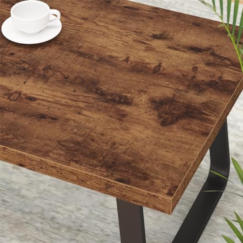 HSH Wooden Coffee Table, Industrial Rectangle Center Table, Modern Minimalist Coffee Table for Living Room, Farmhouse Wood and Metal Cocktail Tea Table for Bedroom Home Office, Rustic Brown,  - WoodArtSupply