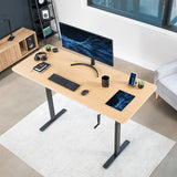 VIVO Black Manual Height Adjustable Stand Up Desk Frame with Hand Crank System, Ergonomic Standing 2 Leg Workstation, DESK-V101M VIVO