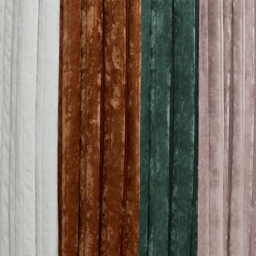 Luxury Velvet Quilt Set Queen Size 3 Pieces，Soft Cozy Oversized Striped Velvet Comforter Set with 2 Pillow Shams，Lightweight Coverlet Bedspread Bedding Set for All Seasons(Forest Green,90"x96") ROMROL