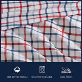 Nautica - Twin Sheet Set, Cotton Percale Bedding Set, Crisp & Cool, Lightweight & Breathable (Boating Tattersall Red, Twin) Nautica