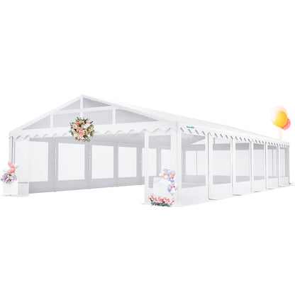 Quictent 20x40ft Clear Side Party Tent Heavy Duty Upgraded Galvanized Outdoor Wedding PVC Canopy Gazebo Vinly Event Shelters with Removable Transparent Sidewalls for Commercial & Residential  - WoodArtSupply