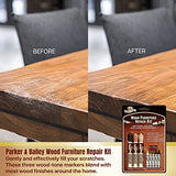 Parker & Bailey Wood Repair Kit - Furniture Markers Touch Up Furniture Scratch Repair Markers Wood Floor Scratch Remover Wood Marker Wood Stain Parker & Bailey