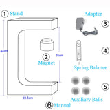 Floating Shoe Display Magnetic Levitating Sneaker Stand Holder Rotation Acrylic Rack with LED Light for Gift Advertising Exhibition Storefront shop up to Size 13 Big Shoes (White Without Shoe) Floatidea