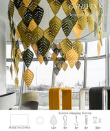 3D Leafs 12Pcs/Set 16.53"x10.24" Felt Fiber Surface High Density Polyester Board Room Hanging Screen Divider Home Panel DIY Home Decor (Black) OSHIYINN