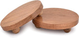 NIRMAN Display Stands Acacia Wood Farmhouse Decorative , Distressed Finish for Indoor Rustic Decorative Display Stand for Kitchen Counter Décor ( 4" x 4" x 1.5") (Set of 2) NIRMAN