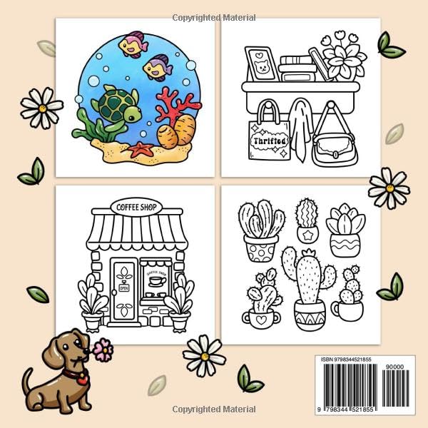 Cozy Girl Stress Relief: Bold and Easy Coloring Book for Adults & Teens | Simple Illustrations Featuring Flowers, Food, Animals, Cute Objects and Much More (Bold & Easy)