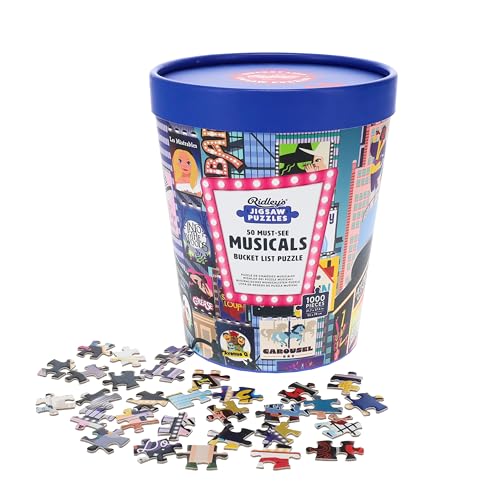 Ridley's: 50 Must-See Musicals Bucket List 1000-Piece Puzzle|Unique Graphics of Popular Broadway Musicals in New York City|Room Décor After Completion|Great Gift for Musical Lovers Ridley's