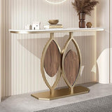 homary Console Table 39.4", Entryway Console Table with Sintered Stone Top, Modern Accent Table with Gold Metal Frame & Geometric Base for Entryway, Living Room & Hallway homary