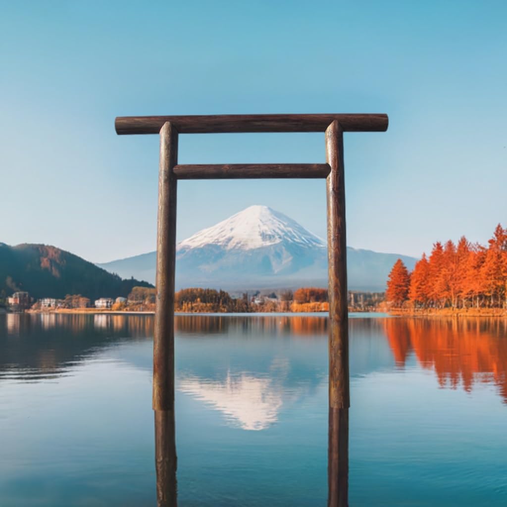 SamsGazebos Japanese Shinmei Style Wooden Torii Garden Gate 8 ft SamsGazebos