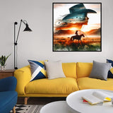 Axquilon Diamond Art Kits for Adults - Cowgirl Diamond Painting Kits for Adults Beginner, DIY 5D Full Drill Horse Gem Art for Home Wall Decor 14x14 inch Axquilon