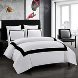OSVINO Hotel Duvet Cover Set Queen Size 3Pcs Black Line Pattern Bedding Collection Ultra Soft Breathable Duvet Cover with Pillowcases OSVINO