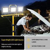 21000 Lumen Work Lights with Stand, 3 Adjustable Head LED Work Light, with Adjustable and Foldable Tripod Stand, Waterproof Lamp with Individual Switch with 6500 Kelvin Color Temperature GUWELL