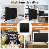 Room Divider Single Panel, 71''W x 71''H Height Adjustable Large Room Divider Panel for Office, Fabric Portable Privacy Screen Wall Divider for Room Separation, Black Freestanding Partition Separators JAUZVIL