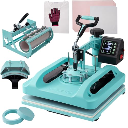 SmarketBuy 5 in 1 Heat Press,15x15 Inch Heat Press Machine with 30 OZ Tumbler Attachment, Professional Sublimation Machine for T-Shirts, Hats, Tumblers Glass Cans and Plates SmarketBuy