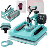 SmarketBuy 5 in 1 Heat Press,15x15 Inch Heat Press Machine with 30 OZ Tumbler Attachment, Professional Sublimation Machine for T-Shirts, Hats, Tumblers Glass Cans and Plates SmarketBuy