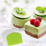 ALLTOP Bowl Spatula & Bench Scraper,Flexible Plastic Multipurpose Kitchen Pastry Cutter Tool,Food Scrappers for Bread Dough Baking Cake Fondant Icing,Set of 2 Pieces - White,Green ALLTOP