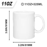 MR.R Set of 6 Sublimation Blanks Dishwasher White Ceramic Coffee Mugs 11oz Blank Ceramic Classic Drinking Cup Mug For Milk Tea Cola Water MR.R
