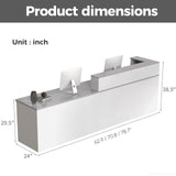 Huariifowm L Shape Reception Desk with Counter, Lockable Drawer, Keyboard Tray, and Double-Layer Storage for Salon, Office, or Clinic(White+Gray/Left, 63" L*24" W*39" H) Huariifowm