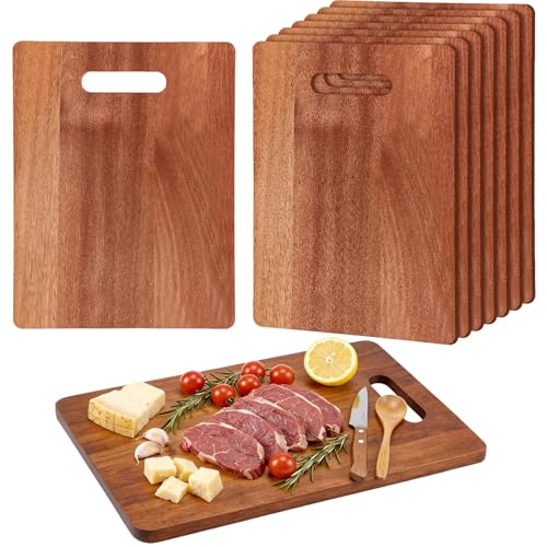 Vesici 18 Pack Bamboo/wood Cutting Board with Handles Bulk Plain Blanks Laser Engraving Chopping Board for Customized Engraving Gifts Crafts for Valentines Mother Women Gifts(Walnut,12''x9'') Vesici