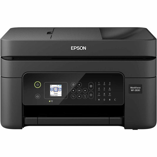 Epson Workforce WF-2830 Wireless Color Inkjet All-in-One Printer, Print Scan Copy and Fax, Automatic 2-Sided Printing, 1. 4" Color LCD, 100-sheet Paper Tray, Wi-Fi Direct Connectivity, Black