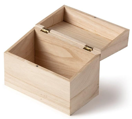 TINTOAST USA DIY Plain Wooden Recipe Box with Dividers for 4x6 Recipe Cards | Natural Wood File Box for 4x6 Index Cards Dividers | Paint Your Own Generic