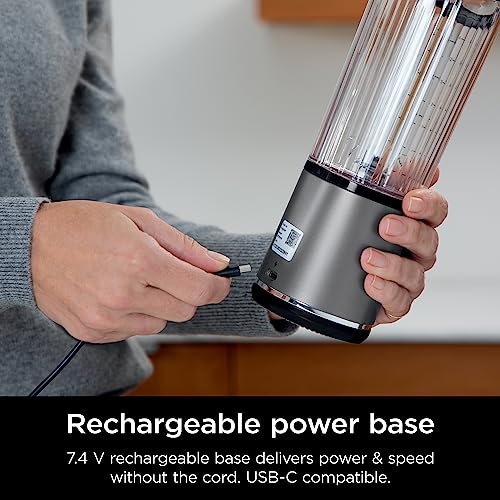 Ninja BC151BK Blast Portable Blender, Cordless, 18oz. Vessel, Personal Blender-for Shakes & Smoothies, BPA Free, Leakproof-Lid & Sip Spout, USB-C Rechargeable, Dishwasher Safe Parts, Black Ninja