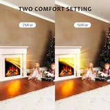 43 Inch Electric Fireplace with Mantel Wooden Surround Firebox TV Stand,FreeStanding Electric Fireplace Heater Entertainment Center,Adjustable Led Flame,750W-1500W,Cream ZAFRO