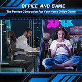 OLIXIS Big and Tall Office Desk Leather Gaming Computer Chair with Adjustable Swivel Task and Flip-up Arms for Adults, Teens, Grey OLIXIS