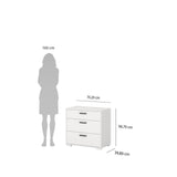 Tvilum Sofia 3-Drawer Bedroom Storage Chest, White, 27.6" W x 26.2" H x 15.67" D Tvilum