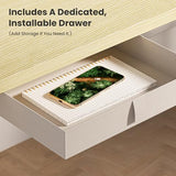 WALKINGDESK Standing Desk, 4-Leg Pneumatic Adjustable Desk for Walking Pad Treadmill - Stable No Wobble Fixed Frame, 40” Computer Desk with Fabric Drawer for Home Office, Gaming Desk, Oak WALKINGDESK