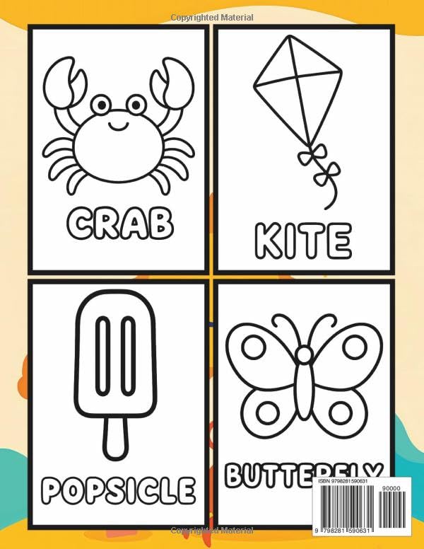 Summer Coloring Book for Toddlers Ages 1-3: Big, Simple, and Cute Designs for Kids. Beach, Fruits, Animals, Ocean, and So Much More WoodArtSupply