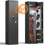 INTERGREAT [2024 NEW] 5-6 Rifle Gun Safe, Large Shotgun Rifle Safe with Fingerprint Keypad for Home Rifle and Pistols, Long Rifle Safe with 3 Adjustable Shelf and Lock Box for Home, Garage INTERGREAT