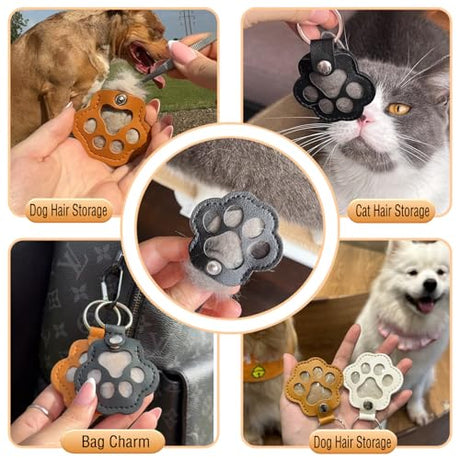 Aypvora Cat Dog Hair Storage Keychain, Cat & Dog Lovers Gifts, Pet Hair Keychain, Fur Keepsake Keyring - Pet Memorial Gifts Aypvora