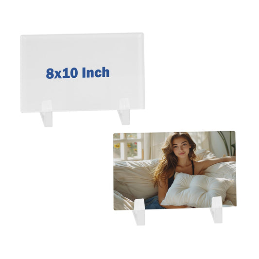 WANZELONYO Sublimation Photo Blanks 8x10 Inch 4 PCS Acrylic Sublimation Plate Plaque Picture Frame for Decoration Bulk