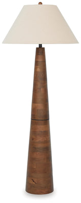 Signature Design by Ashley Danset Contemporary Wood Floor Lamp with 3-way Switch, Light Brown Signature Design by Ashley
