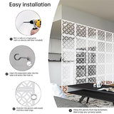 Boshen 24PCS Hanging Room Divider Wall Screen Panel Room Divider Panels Privacy Screen Divider Home Decor for Living Room Bedroom Home Office Restaurant Decor-White02 Boshen