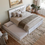 AFI, Madison King Platform Bed with Matching Footboard and Twin XL Trundle, White AFI