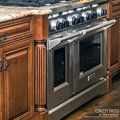 Ekena Millwork COL05X05X35KERW Kent Raised Panel Cabinet Column (Top Block: 6", Bottom Block: 7"), 5"W x 5"D x 35 1/2"H, Rubberwood Ekena Millwork