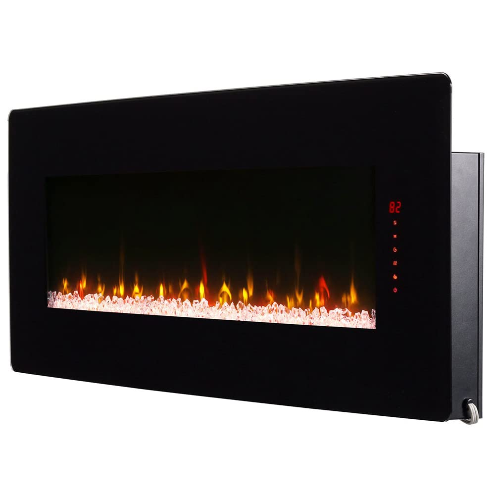 Dimplex Winslow Wall Mounted Electric Fireplace, 48" Inch, Black, 1400W - Modern Wall Electric Fireplace with Heater, Multiple Media Options, Remote Control - Slim Fireplaces for Living Room, Bedroom DIMPLEX