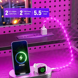 Korfile Computer Gaming Desk with Hutch, Home Office Desk with Power Outlets, LED Light, 5 Storage Drawers, 2 Tiers Shelves for Display, 39 Inch Modern Study Writing Table for Bedroom, Black Korfile