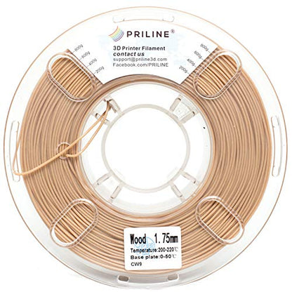 PRILINE 1kg Wood PLA Filament 1.75 3D Printer Filament(The Layer Should be Thicker Than 0.2mm and The Nozzle Should be Bigger Than 0.4mm) - WoodArtSupply