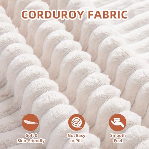 Weture 108” Modular Sectional Sofa, Cloud Sectional Couch with Deep Seat, Modern Modular L-Shape Sofa Couch with Chaise,Upholstered Couches for Living Room Bedroom (Corduroy, Beige) Weture